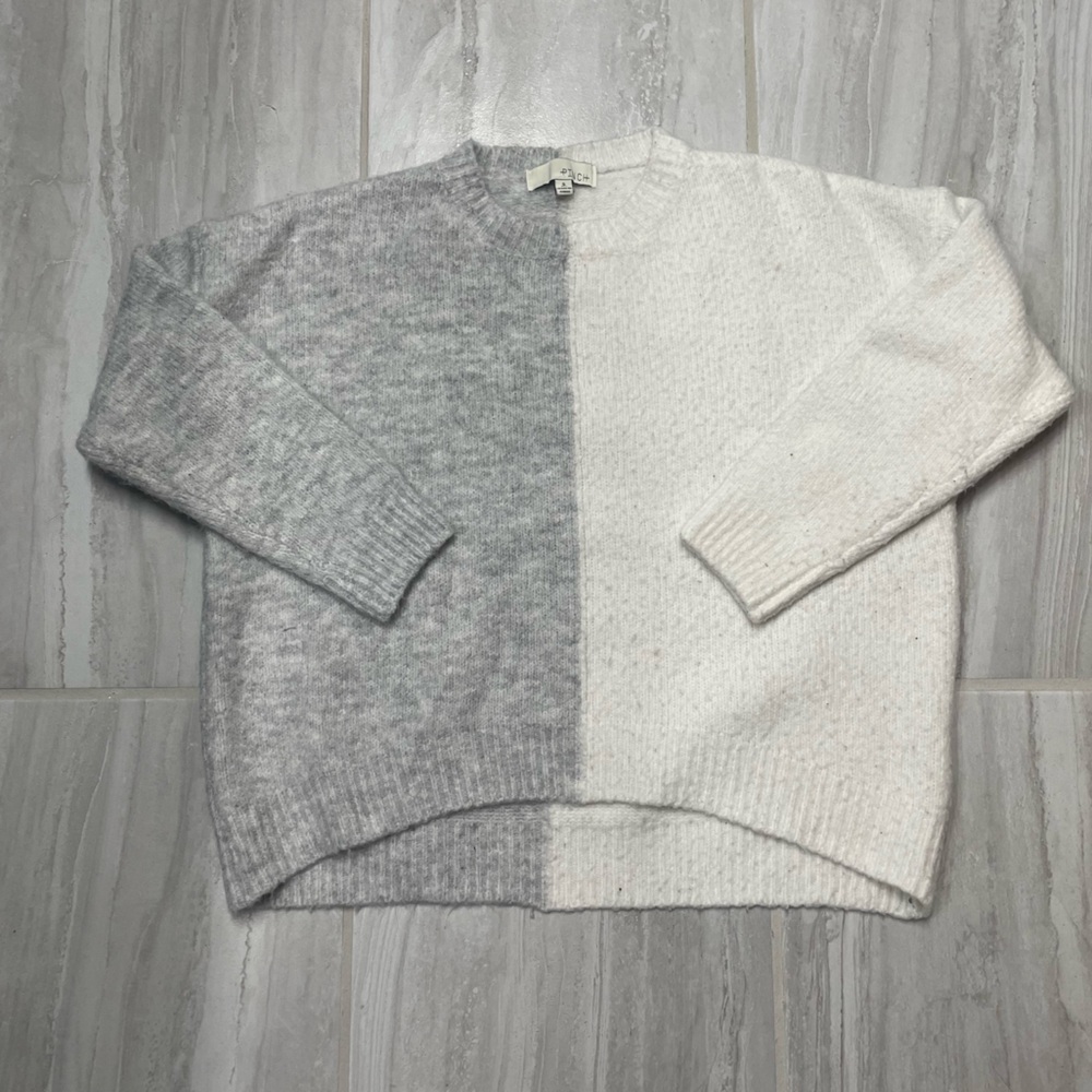 Gray and White Sweater
